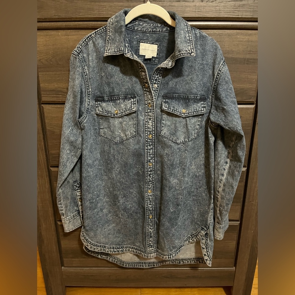 American Eagle oversized denim a button-down XXS